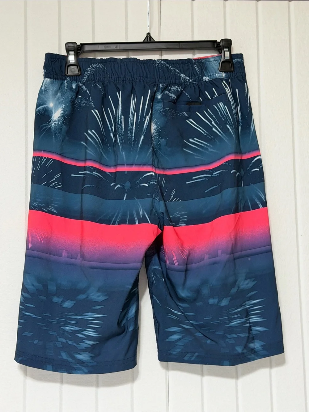 Under Armour Boys Navy & Hot Pink Gradient Stripe Board Shorts